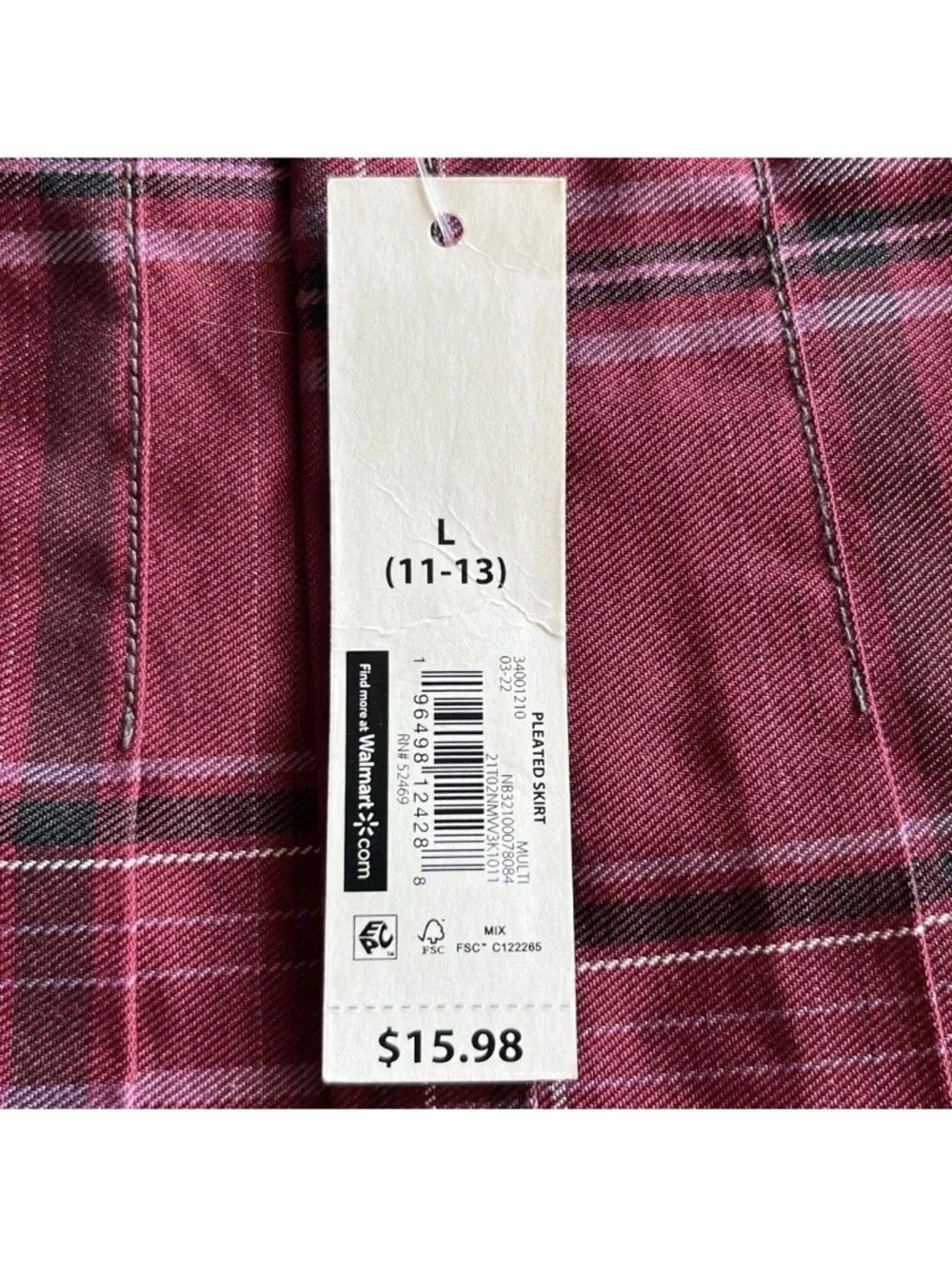 No Boundaries Skirt Kilt Size Large 11-13 Plaid Pleated Buckles Punk Juniors New